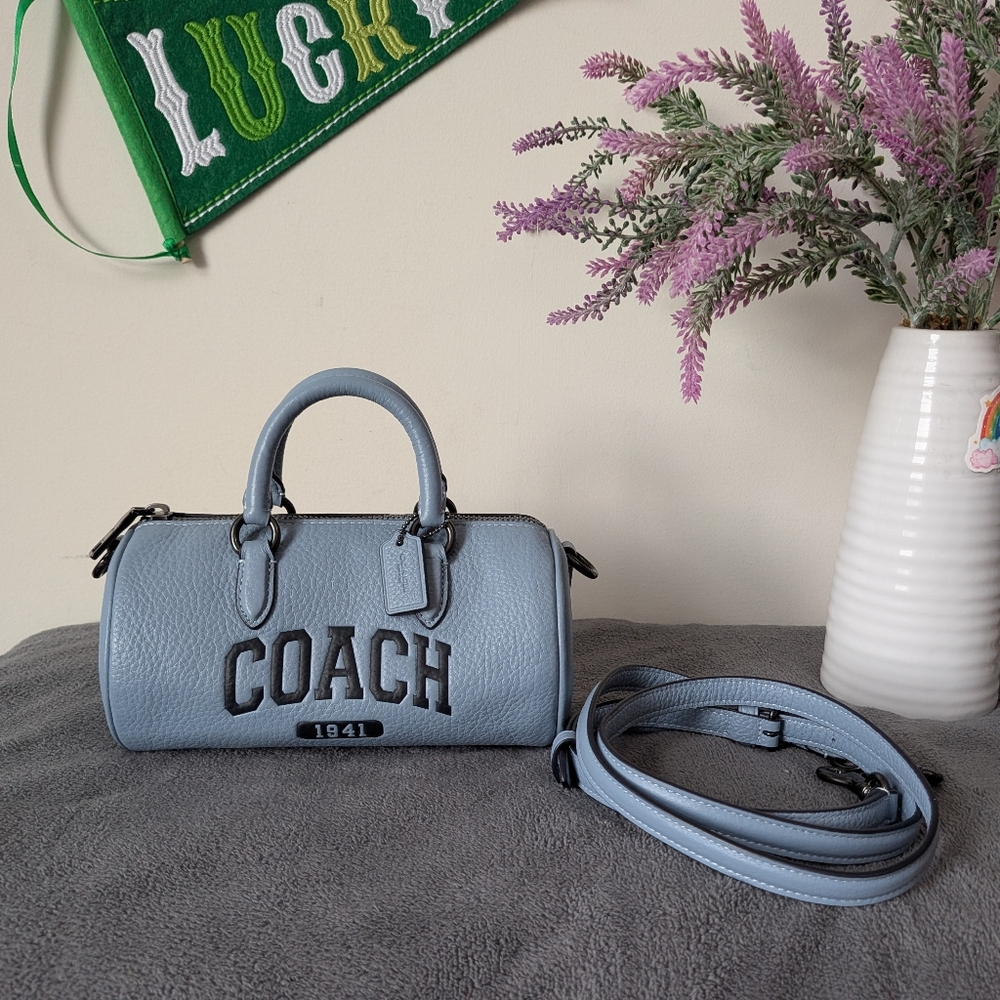 Coach Blue Lacey Crossbody With Varsity